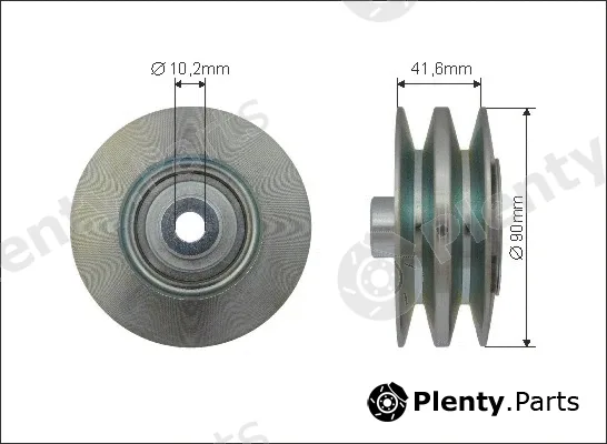 Caffaro 500607 — Deflection/Guide Pulley, V-ribbed belt