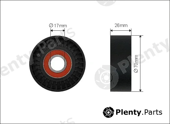 Caffaro 500436 — Tensioner Pulley, V-ribbed belt