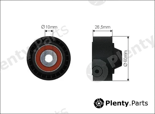 Caffaro 500452 — Deflection/Guide Pulley, V-ribbed belt
