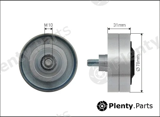 Caffaro 500284 — Deflection/Guide Pulley, V-ribbed belt