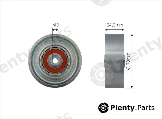 Caffaro 500560 — Deflection/Guide Pulley, V-ribbed belt