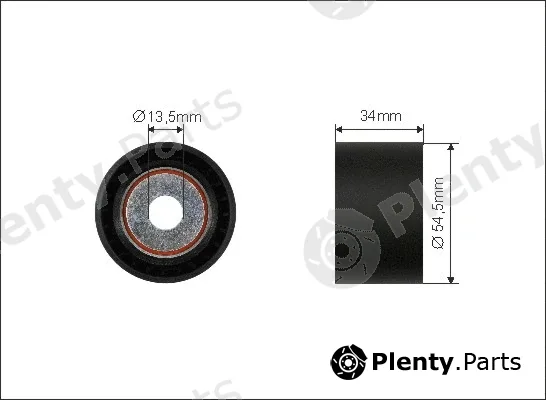 Caffaro 500022 — Deflection/Guide Pulley, V-ribbed belt