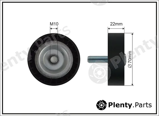 Caffaro 500686 — Deflection/Guide Pulley, V-ribbed belt