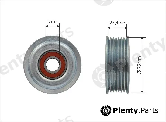 Caffaro 500103 — Deflection/Guide Pulley, V-ribbed belt