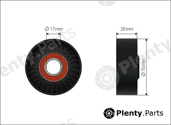 Caffaro 114-00 — Tensioner Pulley, V-ribbed belt
