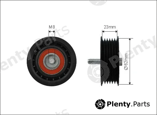 Caffaro 500164 — Deflection/Guide Pulley, V-ribbed belt