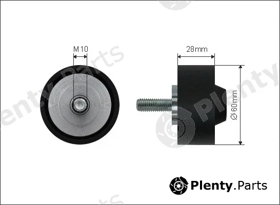 Caffaro 371-91 — Deflection/Guide Pulley, V-ribbed belt