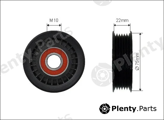Caffaro 500519 — Deflection/Guide Pulley, V-ribbed belt
