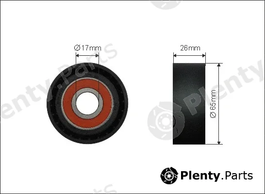 Caffaro 500287 — Deflection/Guide Pulley, V-ribbed belt