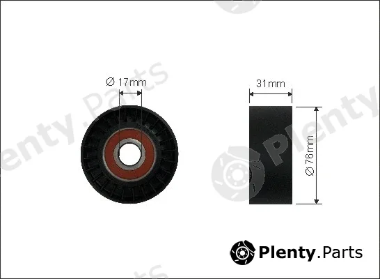 Caffaro 106-00 — Deflection/Guide Pulley, V-ribbed belt