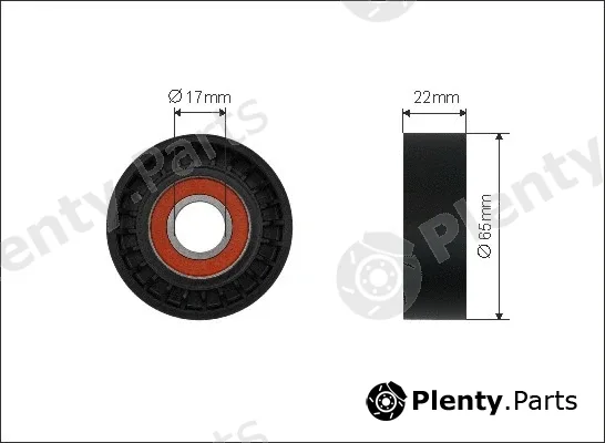 Caffaro 500555 — Tensioner Pulley, V-ribbed belt