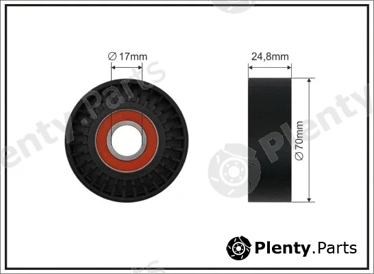 Caffaro 500680 — Tensioner Pulley, V-ribbed belt