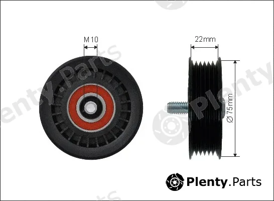 Caffaro 500522 — Deflection/Guide Pulley, V-ribbed belt