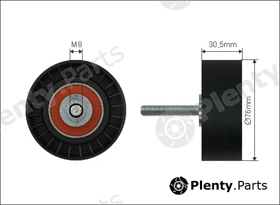 Caffaro 117-03 — Deflection/Guide Pulley, V-ribbed belt