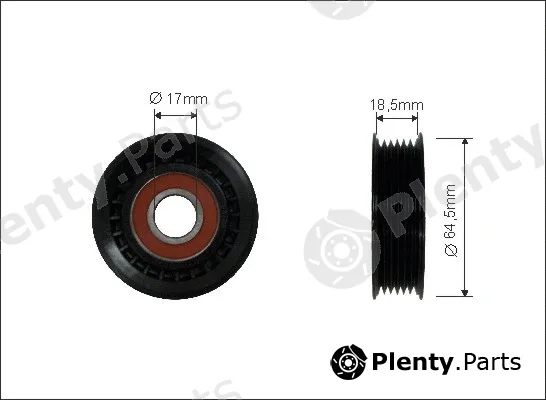 Caffaro 157-00 — Deflection/Guide Pulley, V-ribbed belt