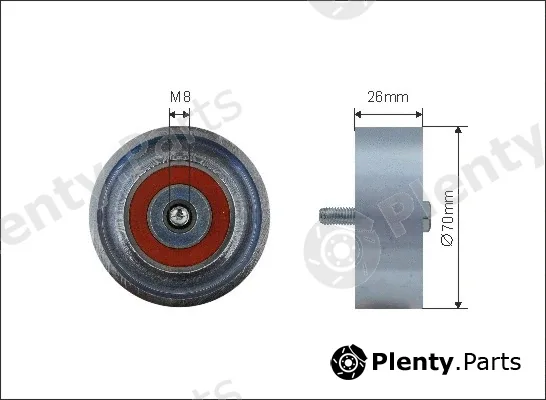 Caffaro 500108 — Deflection/Guide Pulley, V-ribbed belt