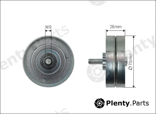 Caffaro 500347 — Deflection/Guide Pulley, V-ribbed belt