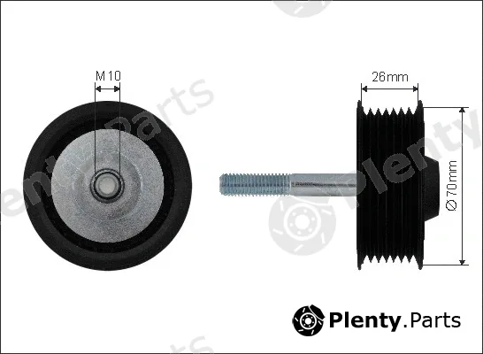 Caffaro 500510 — Deflection/Guide Pulley, V-ribbed belt