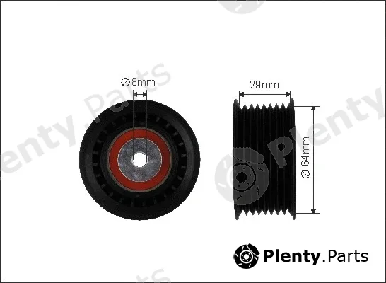 Caffaro 500035 — Deflection/Guide Pulley, V-ribbed belt