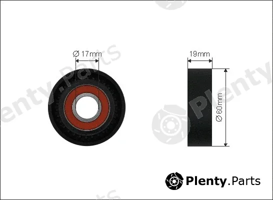 Caffaro 500236 — Tensioner Pulley, V-ribbed belt