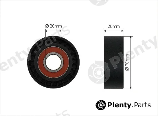 Caffaro 19-00 — Deflection/Guide Pulley, V-ribbed belt