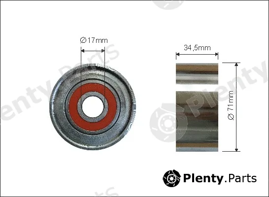 Caffaro 500000 — Deflection/Guide Pulley, V-ribbed belt