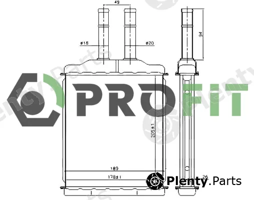Profit 1760-0103 — Heat Exchanger, interior heating