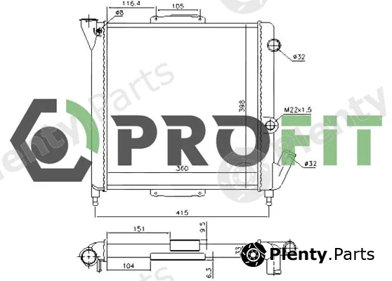 Profit 1740-0178 — Radiator, engine cooling