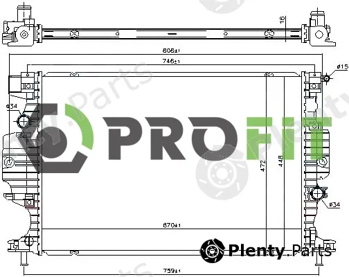 Profit 1740-0399 — Radiator, engine cooling