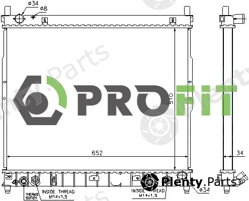 Profit 1740-0611 — Radiator, engine cooling