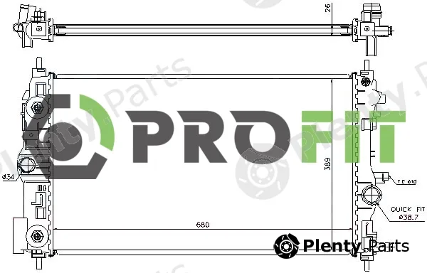 Profit 1740-0388 — Radiator, engine cooling