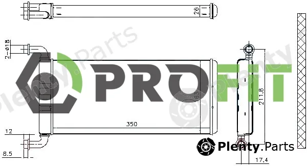 Profit 1760-0307 — Heat Exchanger, interior heating