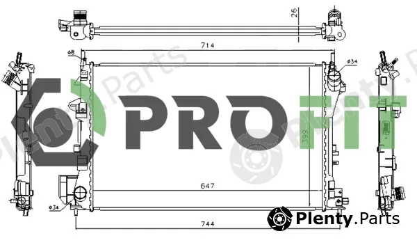 Profit 1740-0386 — Radiator, engine cooling