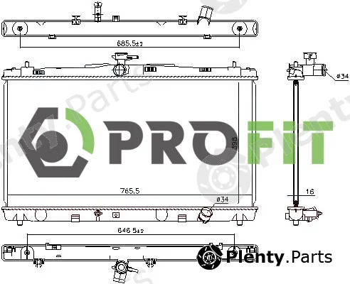 Profit 1740-0412 — Radiator, engine cooling