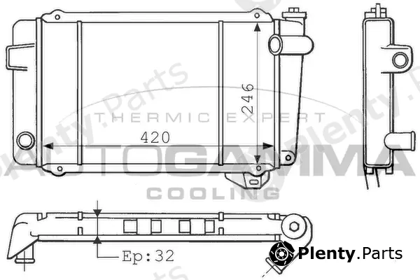 Autogamma 100821 — Radiator, engine cooling