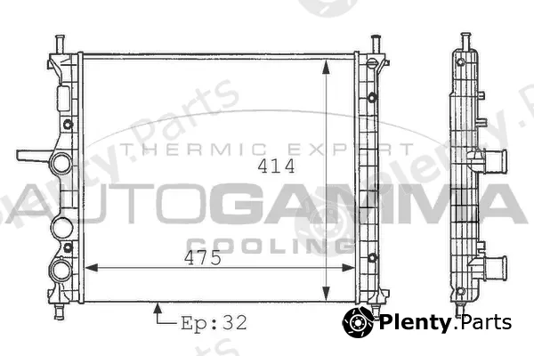 Autogamma 101166 — Radiator, engine cooling
