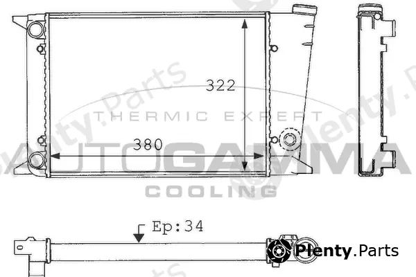 Autogamma 101042 — Radiator, engine cooling