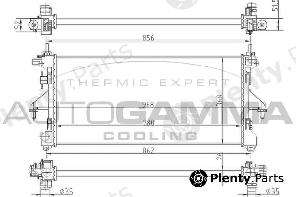 Autogamma 104254 — Radiator, engine cooling