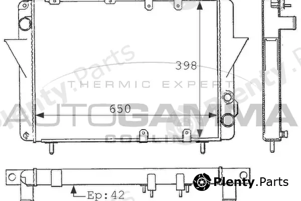 Autogamma 100900 — Radiator, engine cooling
