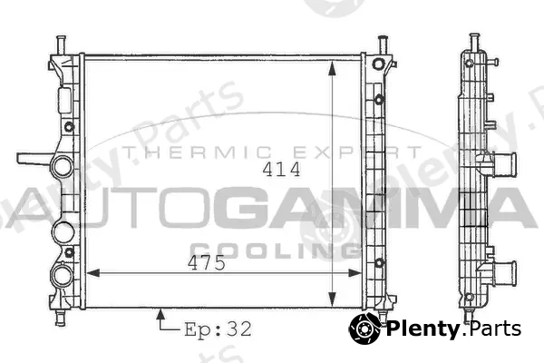 Autogamma 101167 — Radiator, engine cooling