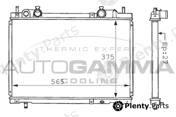 Autogamma 101165 — Radiator, engine cooling