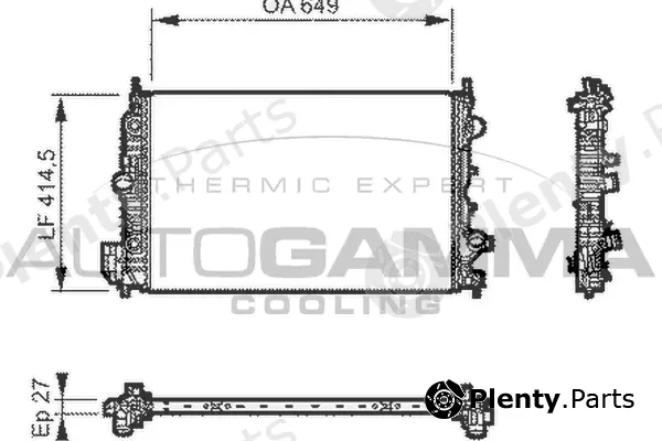 Autogamma 104563 — Radiator, engine cooling