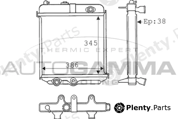 Autogamma 100740 — Radiator, engine cooling