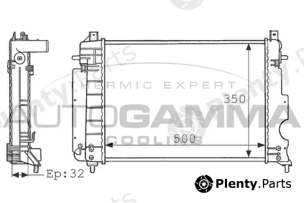 Autogamma 100936 — Radiator, engine cooling