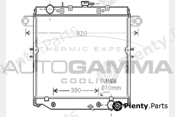 Autogamma 104740 — Radiator, engine cooling