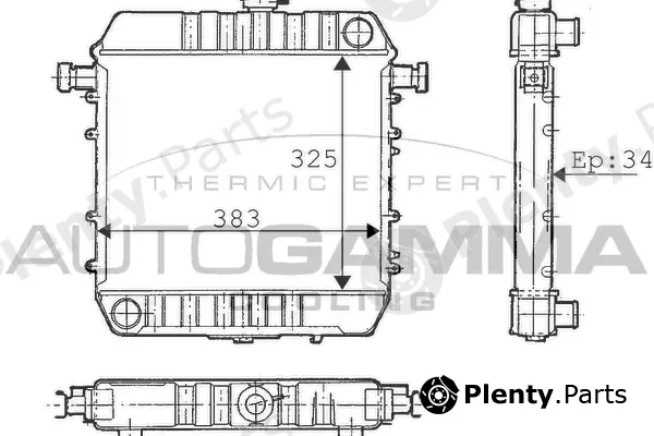 Autogamma 100652 — Radiator, engine cooling