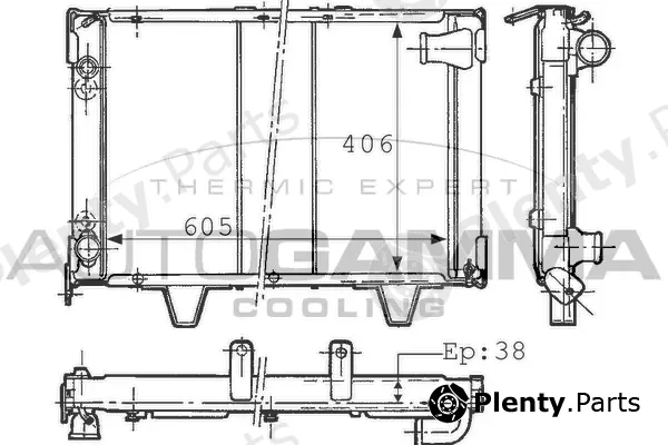 Autogamma 100792 — Radiator, engine cooling