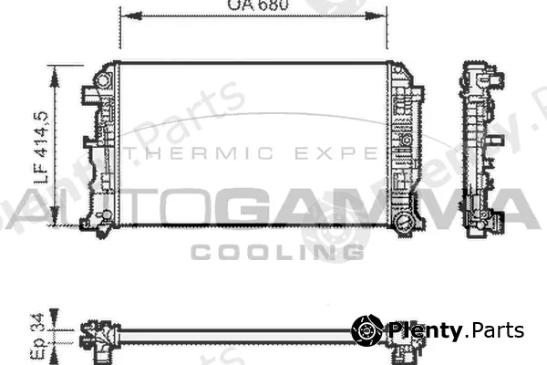 Autogamma 104536 — Radiator, engine cooling
