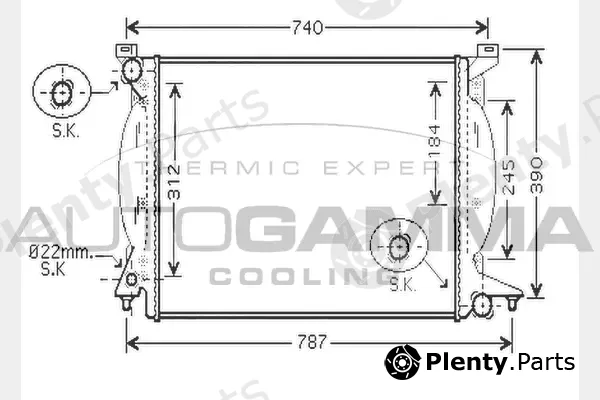 Autogamma 104602 — Radiator, engine cooling
