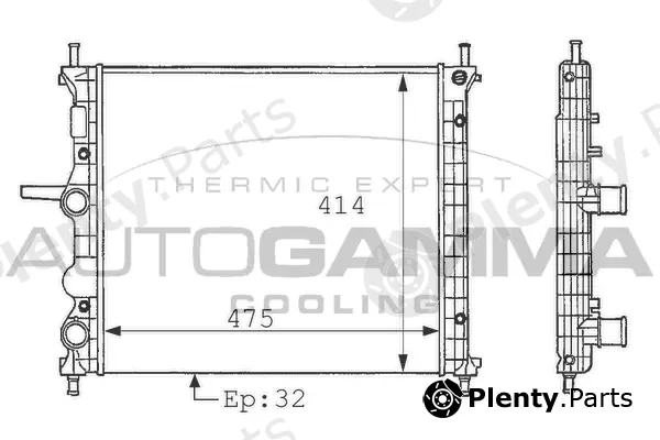 Autogamma 101170 — Radiator, engine cooling